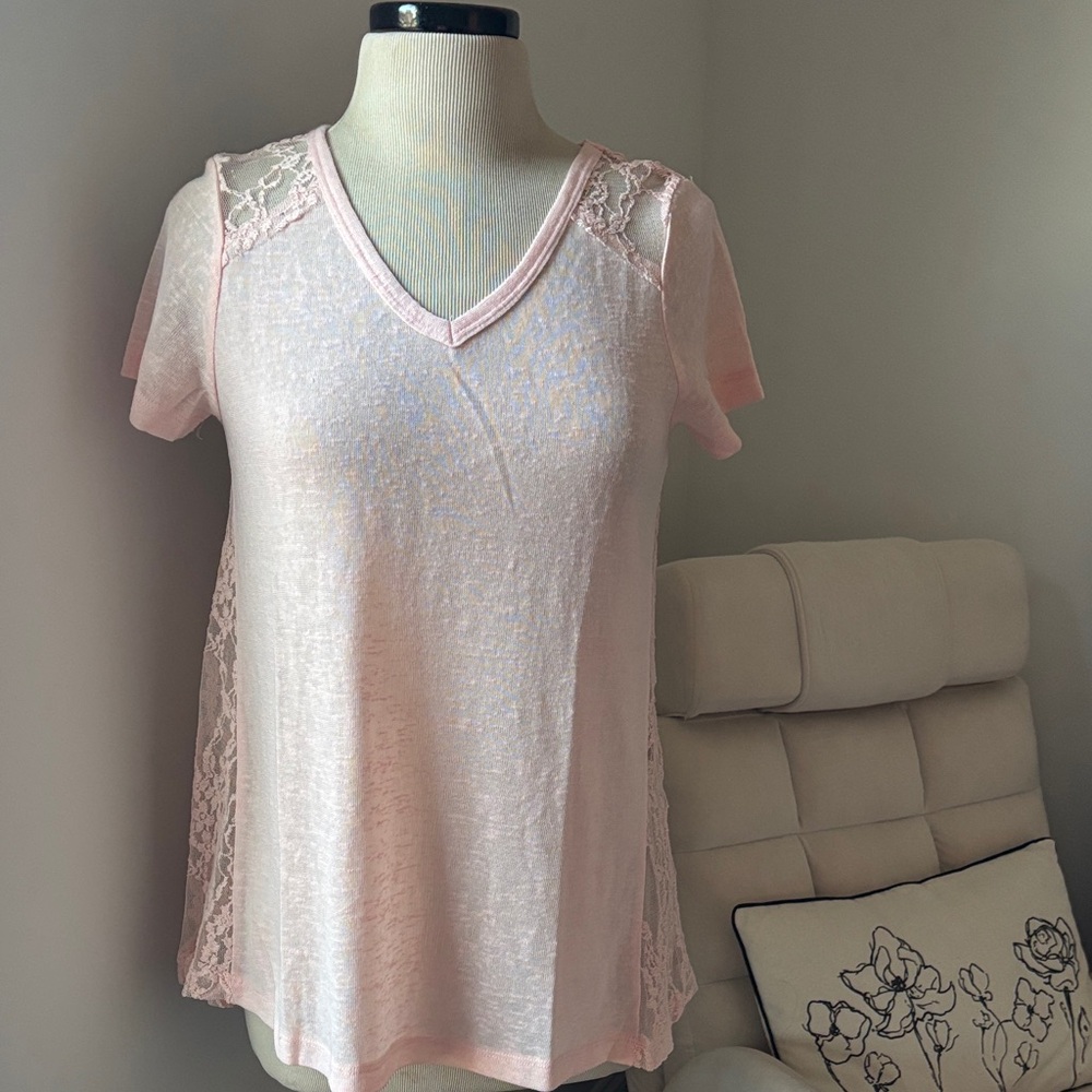 Blush Lace Accent Women's Tee